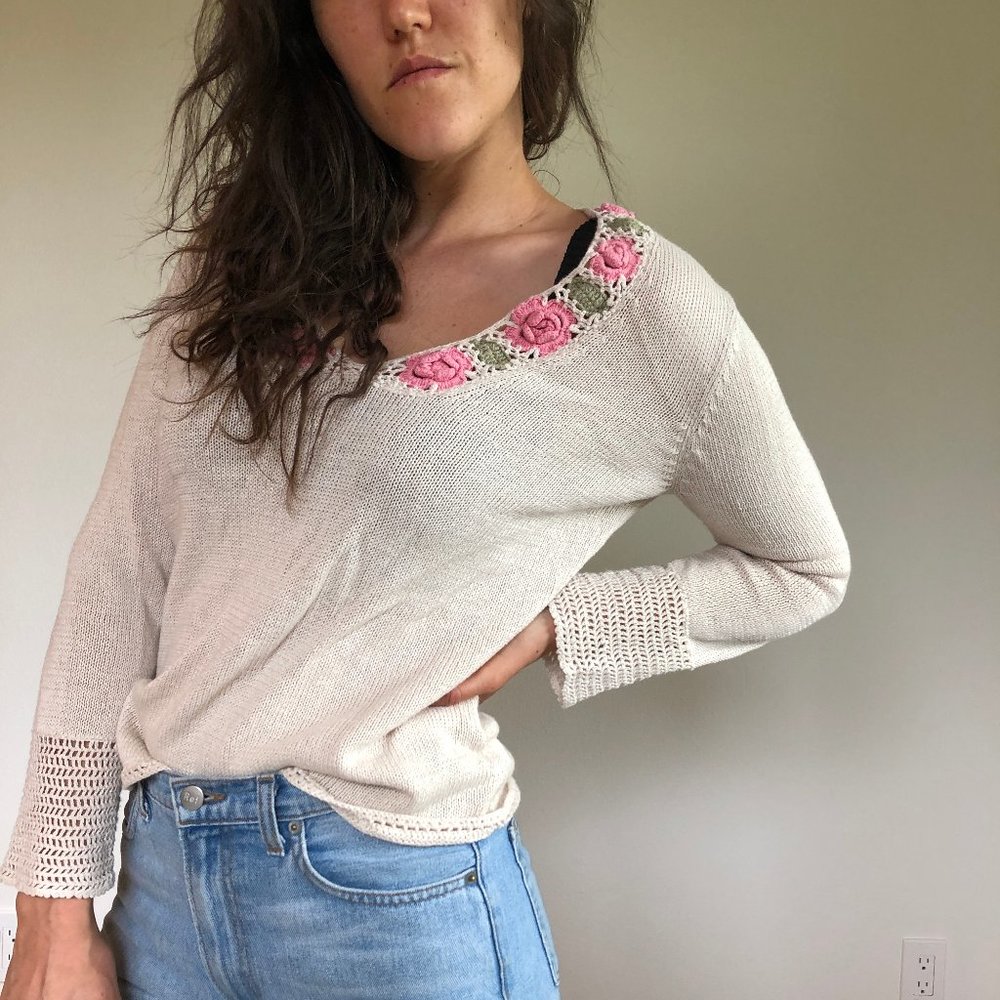 Adorable Vintage Sweater - Linen & Cotton